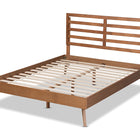 Baxton Studio Shiro Mid-Century Modern Ash Walnut Finished Wood Queen Size Platform Bed