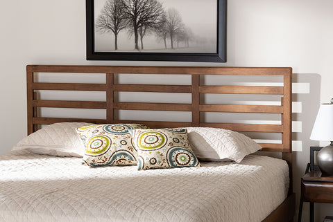 Baxton Studio Akemi Modern and Contemporary Ash Walnut Finished Wood King Size Headboard