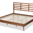 Baxton Studio Shiro Mid-Century Modern Ash Walnut Finished Wood King Size Platform Bed