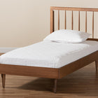 Baxton Studio Sora Mid-Century Modern Ash Walnut Finished Wood Twin Size Platform Bed