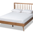 Baxton Studio Toru Mid-Century Modern Ash Walnut Finished Wood Queen Size Platform Bed