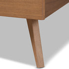 Baxton Studio Toru Mid-Century Modern Ash Walnut Finished Wood Queen Size Platform Bed
