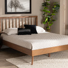 Baxton Studio Toru Mid-Century Modern Ash Walnut Finished Wood Queen Size Platform Bed
