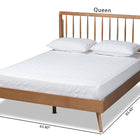 Baxton Studio Toru Mid-Century Modern Ash Walnut Finished Wood Queen Size Platform Bed