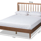 Baxton Studio Sora Mid-Century Modern Ash Walnut Finished Wood King Size Platform Bed
