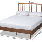 Baxton Studio Sora Mid-Century Modern Ash Walnut Finished Wood Queen Size Platform Bed