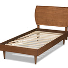 Baxton Studio Yori Mid-Century Modern Walnut Brown Finished Wood Twin Size Platform Bed