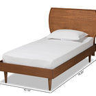 Baxton Studio Yori Mid-Century Modern Walnut Brown Finished Wood Twin Size Platform Bed