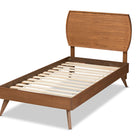 Baxton Studio Aimi Mid-Century Modern Walnut Brown Finished Wood Twin Size Platform Bed