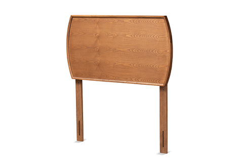 Baxton Studio Laurien Mid-Century Modern Ash Walnut Finished Wood Twin Size Headboard