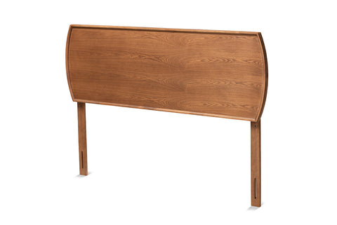 Baxton Studio Laurien Mid-Century Modern Ash Walnut Finished Wood King Size Headboard