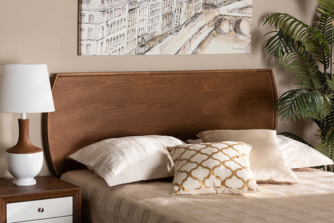 Baxton Studio Laurien Mid-Century Modern Ash Walnut Finished Wood Queen Size Headboard