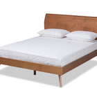 Baxton Studio Aimi Mid-Century Modern Walnut Brown Finished Wood King Size Platform Bed