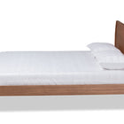 Baxton Studio Aimi Mid-Century Modern Walnut Brown Finished Wood King Size Platform Bed