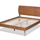 Baxton Studio Aimi Mid-Century Modern Walnut Brown Finished Wood King Size Platform Bed