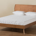 Baxton Studio Aimi Mid-Century Modern Walnut Brown Finished Wood Full Size Platform Bed