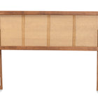 Baxton Studio Harris Mid-Century Modern Ash Walnut Finished Wood and Synthetic Rattan King Size Headboard