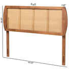 Baxton Studio Harris Mid-Century Modern Ash Walnut Finished Wood and Synthetic Rattan King Size Headboard