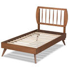 Baxton Studio Emiko Modern and Contemporary Walnut Brown Finished Wood Twin Size Platform Bed