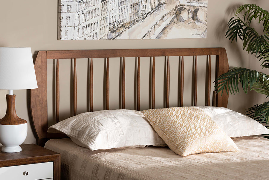 Baxton Studio Norman Modern and Contemporary Transitional Ash Walnut Finished Wood King Size Headboard