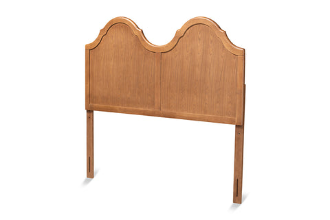 Baxton Studio Tobin Vintage Classic and Traditional Ash Walnut Finished Wood Queen Size Arched Headboard