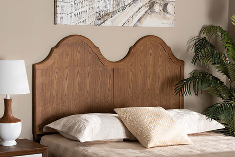 Baxton Studio Tobin Vintage Classic and Traditional Ash Walnut Finished Wood King Size Arched Headboard