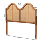 Baxton Studio Hazel Vintage Classic and Traditional Ash Walnut Finished Wood and Synthetic Rattan King Size Arched Headboard