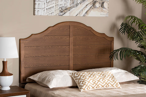 Baxton Studio Clive Vintage Traditional Farmhouse Ash Walnut Finished Wood Queen Size Headboard