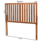 Baxton Studio Oren Modern and Transitional Ash Walnut Finished Wood Queen Size Headboard