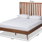Baxton Studio Saki Mid-Century Modern Walnut Brown Finished Wood King Size Platform Bed