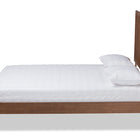 Baxton Studio Saki Mid-Century Modern Walnut Brown Finished Wood King Size Platform Bed