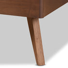 Baxton Studio Saki Mid-Century Modern Walnut Brown Finished Wood King Size Platform Bed