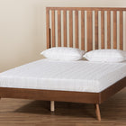 Baxton Studio Saki Mid-Century Modern Walnut Brown Finished Wood Queen Size Platform Bed