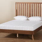 Baxton Studio Saki Mid-Century Modern Walnut Brown Finished Wood King Size Platform Bed