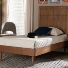 Baxton Studio Rin Mid-Century Modern Walnut Brown Finished Wood Twin Size Platform Bed