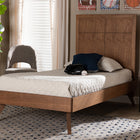 Baxton Studio Noela Mid-Century Modern Walnut Brown Finished Wood Twin Size Platform Bed