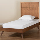 Baxton Studio Noela Mid-Century Modern Walnut Brown Finished Wood Twin Size Platform Bed