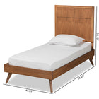 Baxton Studio Noela Mid-Century Modern Walnut Brown Finished Wood Twin Size Platform Bed