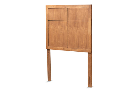 Baxton Studio Monroe Modern Transitional and Rustic Ash Walnut Finished Wood Twin Size Headboard