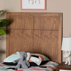 Baxton Studio Monroe Modern Transitional and Rustic Ash Walnut Finished Wood Twin Size Headboard
