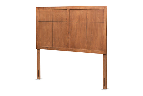 Baxton Studio Monroe Modern Transitional and Rustic Ash Walnut Finished Wood Queen Size Headboard