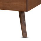 Baxton Studio Gemma Mid-Century Modern Transitional Walnut Brown Finished Wood Twin Size Platform Bed