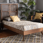 Baxton Studio Gemma Mid-Century Modern Transitional Walnut Brown Finished Wood Twin Size Platform Bed