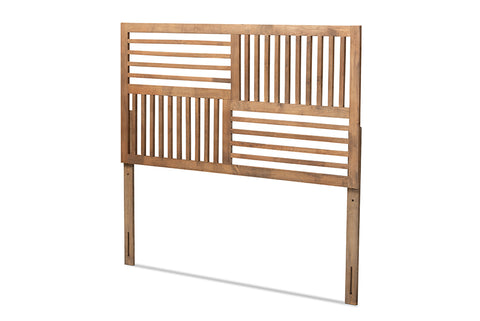 Baxton Studio Adler Modern and Contemporary Transitional Ash Walnut Finished Wood King Size Headboard