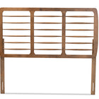Baxton Studio Carolyn Mid-Century Modern Ash Walnut Finished Wood Full Size Headboard