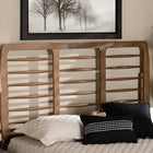 Baxton Studio Carolyn Mid-Century Modern Ash Walnut Finished Wood Full Size Headboard