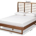 Baxton Studio Lucie Modern and Contemporary Walnut Brown Finished Wood Queen Size Platform Bed