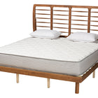Baxton Studio Petra Mid-Century Modern Ash Walnut Finished Wood King Size Platform Bed