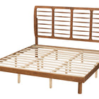 Baxton Studio Petra Mid-Century Modern Ash Walnut Finished Wood King Size Platform Bed