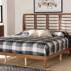 Baxton Studio Petra Mid-Century Modern Ash Walnut Finished Wood King Size Platform Bed